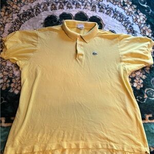 Vintage Lacoste Men's Yellow Polo Shirt